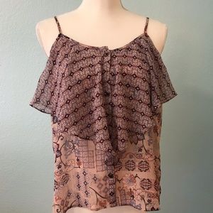 Maurices spaghetti strap top peach ruffle